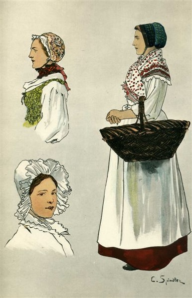 Costumes et bonnets de Haute-Alsace