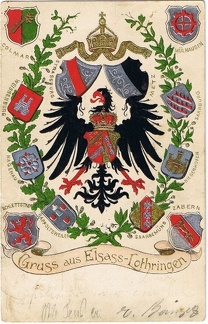 Blasons d'Alsace-Lorraine sous l'aigle impérial germanique