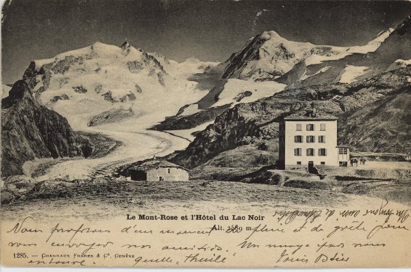 Le mont Rose et l'hôtel du lac Noir