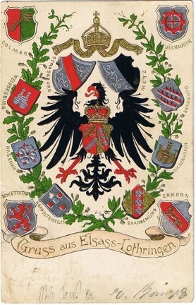 Blasons d'Alsace-Lorraine sous l'aigle impérial germanique