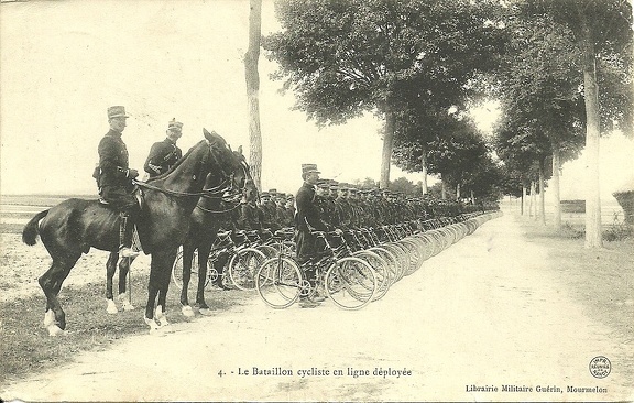 Bataillon cycliste en ligne déployée