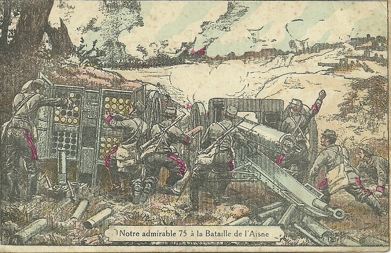 Canon de 75 à la bataille de l'Aisne